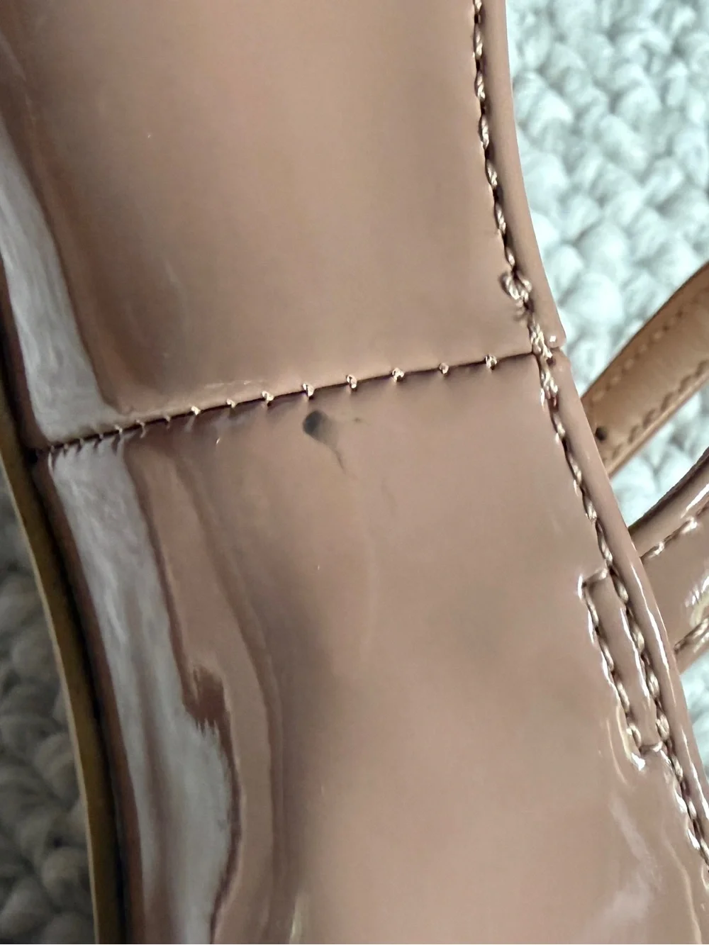 Bandalino Nude Patent Block Heel Mary Jane Pumps